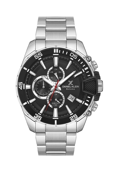 Daniel Klein Gümüş Siyah Fonksiyonlu Çelik Kordonlu Yuvarlak Premium Kasa Sup...