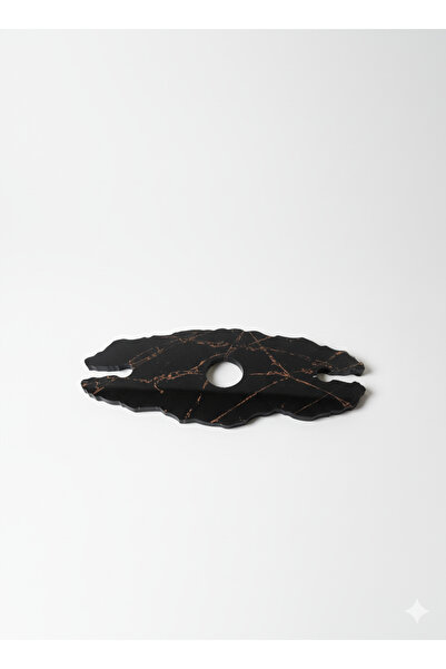 Visum Arte Şarap Kadeh Tutucu - Mermer Kompozit Şişe Üstü Kadeh Askılığı ve Şaraplık Dekoratif Stand