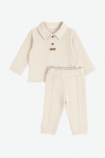 Luna Kids Store Baby Boy/Child Basic Cotton Double Set Cream
