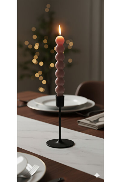 Gizemli Home Açık Vizon Top Şamdan Mumu