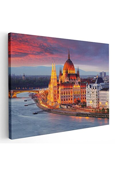 Tablou Canvas Tablou Parlamentul Ungariei apus Budapesta, cod 1522