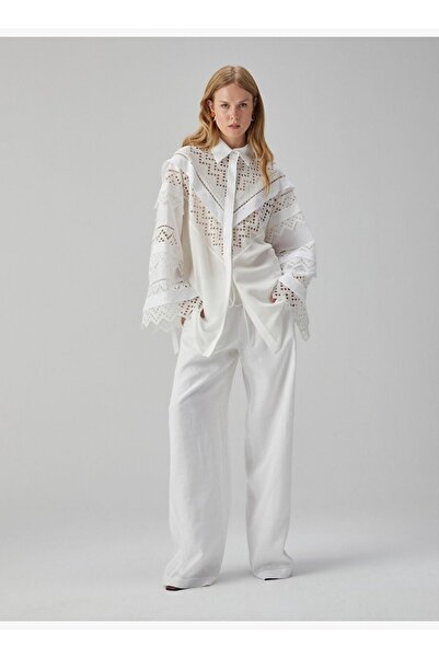 BAQA Brodeli Beyaz Gömlek