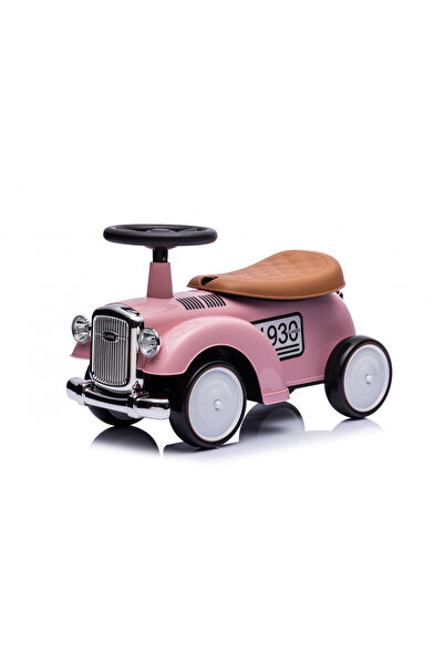 Kinderauto Premergător pentru bebeluși fără pedale, Mașinuță retro pentru bebeluși cu roți moi, Roz