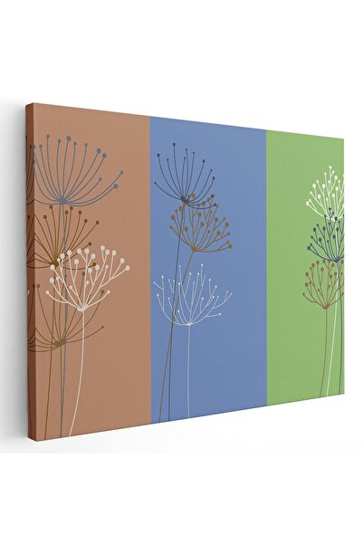 Tablou Canvas Tablou minimalist papadii boho, verde, albastru, cod 1364