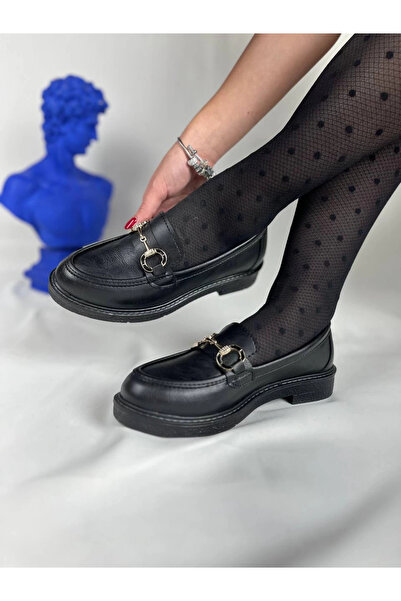 Zerenyus Flex Black Buckle Daily Orthopedic Women's Ballerinas