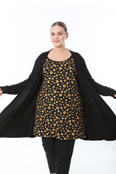 XL Modam Women's Lycra One-Piece Plus Size Tunic Cardigan