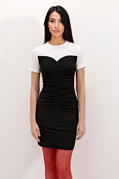 Hiccup Rochie midi cu panouri BDART, cu decolteu rotund, slim fit