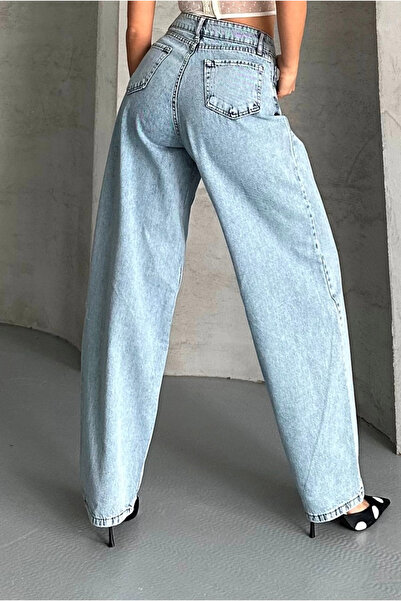 Zerenyus Παντελόνι τζιν Baggy Snow Wash Ice Blue