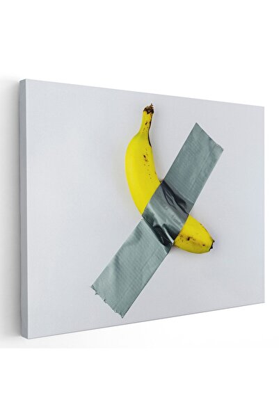 Tablou Canvas Tablou banana lipita cu banda adeziva pe perete, galben, cod 1382