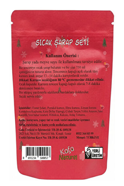 kafa naturel Sıcak Şarap Seti 50 Gr Lite Edition Mulled Wine Set - Glögg- Yılbaşı Seti