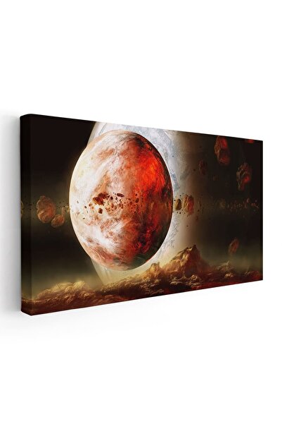 Tablou Canvas Tablou peisaj cosmic fantezie cu planeta rosie, cod 5315