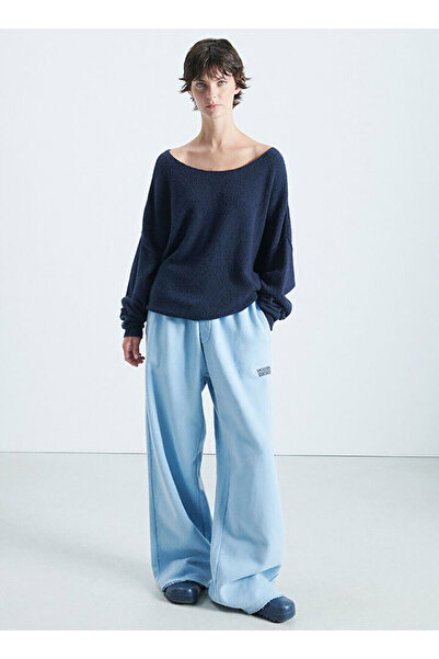 American Vintage Lacivert Kadın Kayık Yaka Standart Kazak DAM225H25NBCN