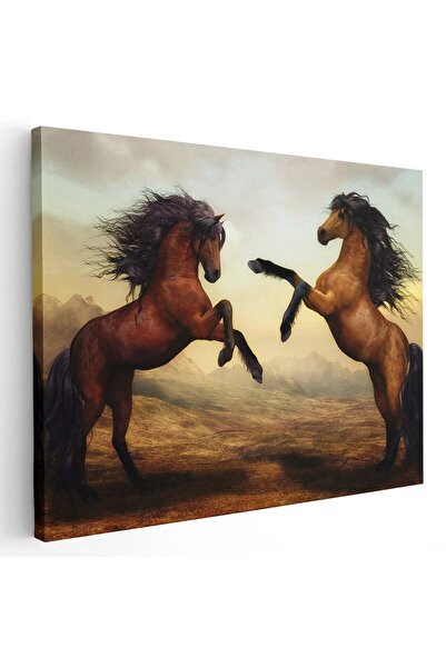 Tablou Canvas Tablou doi cai jucandu-se maro, cod 2101