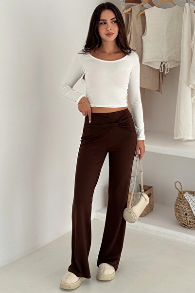 Meine Liebe Unterwäsche Wide Leg Modal Pants with Waist Detail