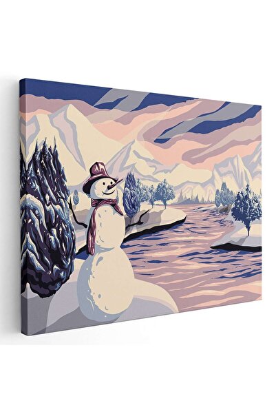 Tablou Canvas Tablou peisaj de iarna om de zapada, cod 5443