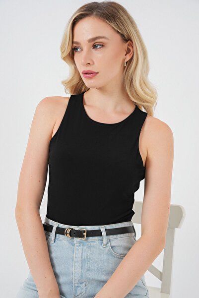 Hiccup BDART, Çıtçıtlı, Kolsuz, Yuvarlak Yakalı Bodysuit