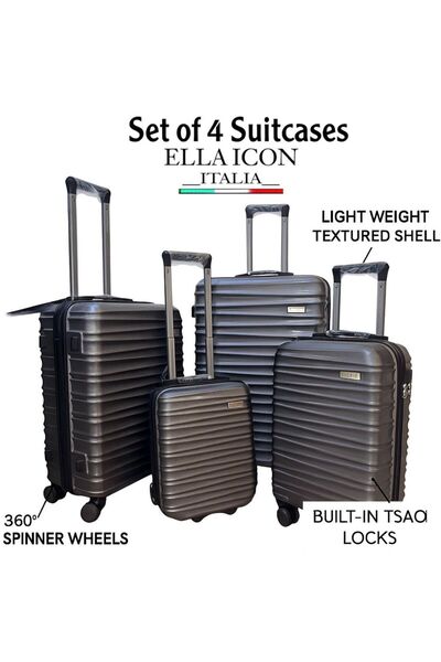 ELEGANT G Luggage Travel Suitcase Trolley Bag – Set of 4pcs – With Spinner Wheels (14"+20”+24”+28” inch) FIBER