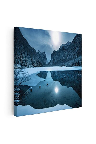 Tablou Canvas Tablou peisaj munti rau iarna, cod 3039