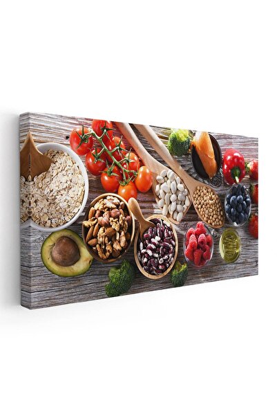 Tablou Canvas Tablou fructe legume cereale multicolor, cod 2079