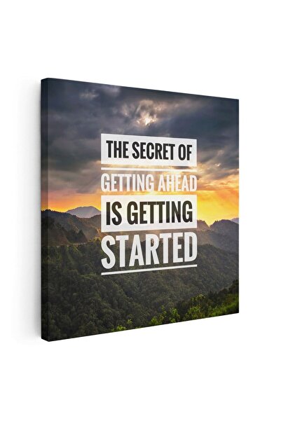 Tablou Canvas Tablou mesaj motivational despre a incepe, galben, cod 1469