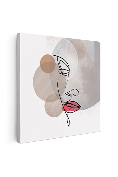 Tablou Canvas Boho minimalism portret femeie, maro, cod 1292