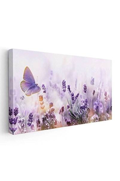 Tablou Canvas Tablou peisaj camp de lavanda fluture mov, cod 2071