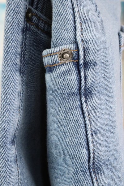 Stilova Boys' Double-Sided Adjustable Waist Straight-Leg Ice Blue Jeans with Pockets