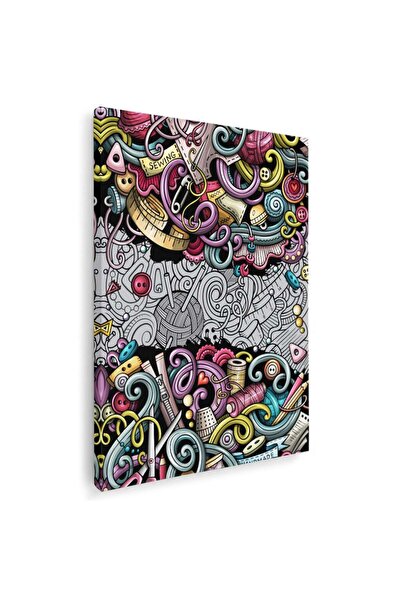 Tablou Canvas Tablou ilustratie acccesorii croitorie, cod 2141