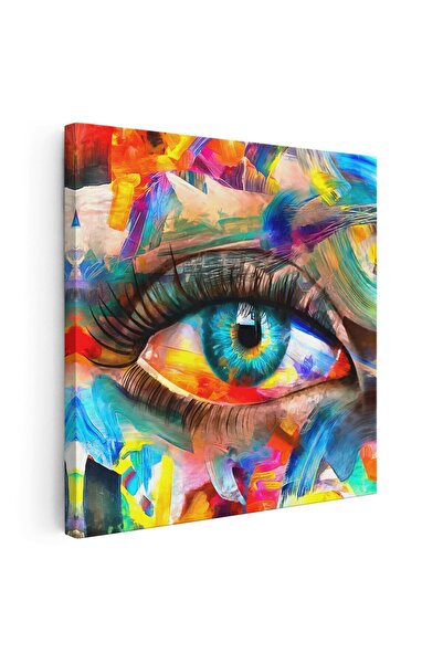 Tablou Canvas Tablou pictura in ulei, ochi, detaliu, multicolor, cod 1409