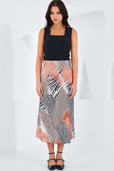 Hiccup BDART Elastik A-Form Kesim Midi Etek