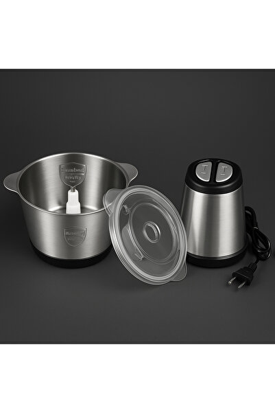 ROMSHOP Electric chopper, 2L stainless steel bowl, 300W copper motor, kitchen