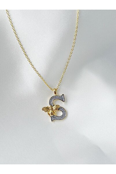 Studio Mossy ÇELİK S HARF ARI FİGÜRLÜ KOLYE