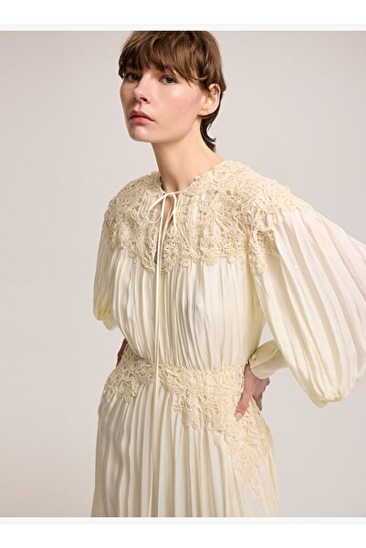 BAQA Dantel İşlemeli İpek Elbise