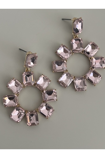 tones official Pink Big Stone Earrings