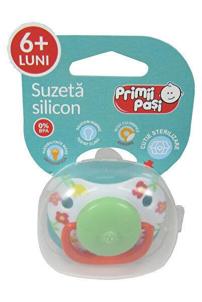Primii Pasi Suzeta silicon ortodontica decorata in cutie sterilizare; 6L+