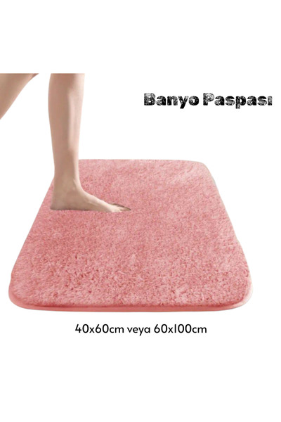 new colourse Covoraș de baie cu talpă anti-alunecare Pos Plush roz 60x100