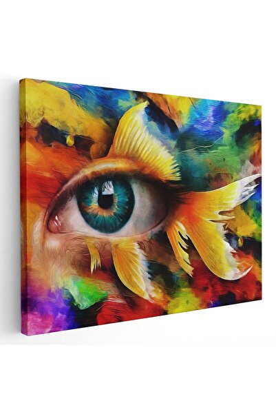 Tablou Canvas Tablou abstract ochi in forma de peste, multicolor, cod 1436