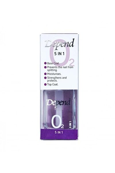 Depend طلاء اوكسجين 5 في 1 للعناية بالأظافر من ديبند شفاف 11مل