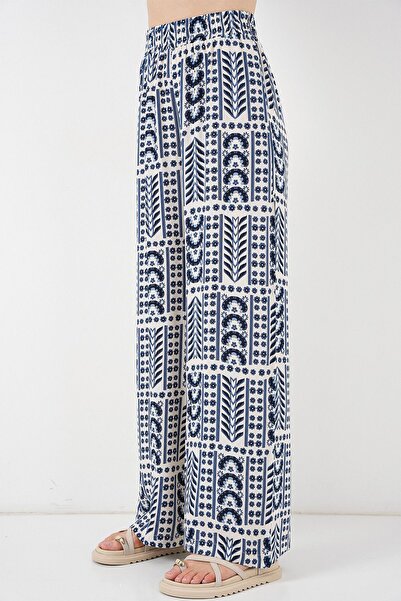 Hiccup Pantaloni palazzo cu dungi geometrice cu talie înaltă BDART