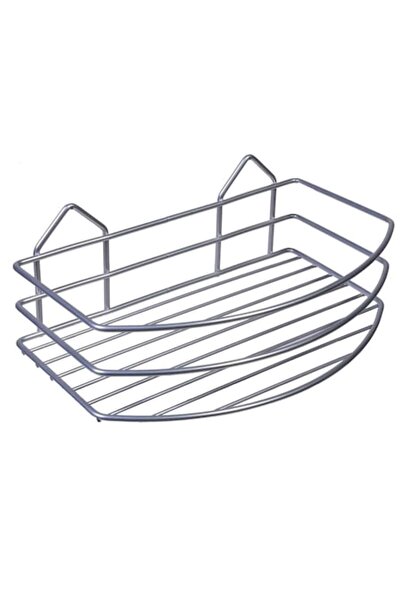 SHOPIENS Raft metalic pentru baie, montare pe perete, 24x15x7 cm, argintiu, M...