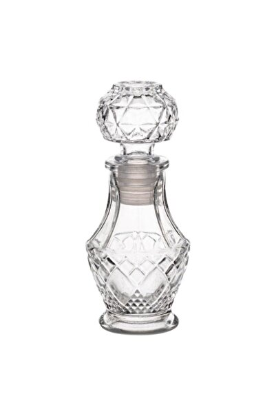 SHOPIENS Liquor Bottle, Diamond Pattern, Capacity 0.05 L, Diameter 5 cm, Height 11.8 cm, Transparent