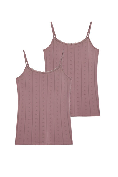 vory Women's 2-Piece Thin Strap Heart Jacquard Pattern Colorful Tank Top Vr.L20.23I.123.Y01