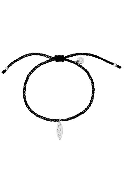 Glanzstücke München Textilarmband Armband Sterling Silber Textil (schwarz)