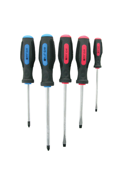 MEGA CR-VA SCREWDRIVER SET RUBBER HANDLE - 5PCS.