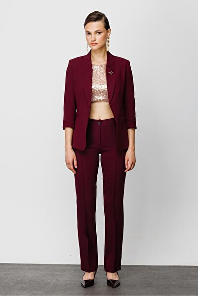 Nefeli Kedi Aksesuarlı Ceket MÜRDÜM Beden: L