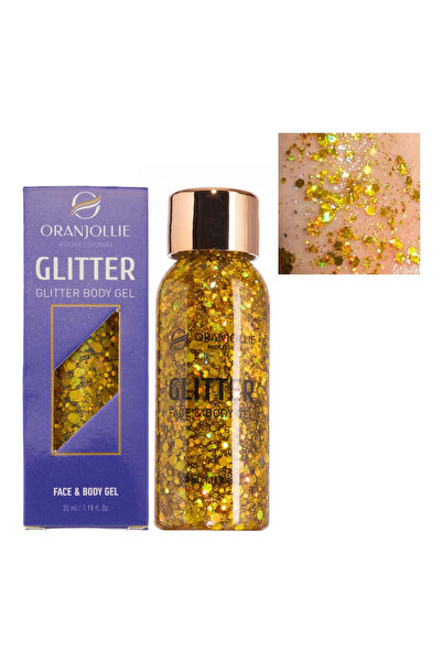 Oranjollie Gold hair & body glitter - gold, Not dangerous