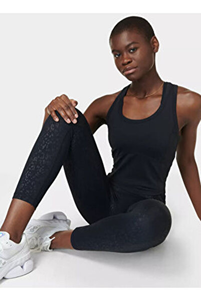 Sweaty Betty Sb10170-001 All Day Cropped Tank Black U-Neck Women's Tank Top