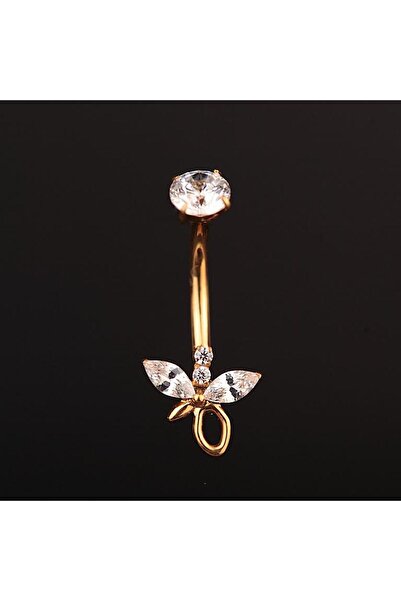 Rupen Kraft Üç Markiz Zirkon TaşlıUltraliğht 10 mm Titanyum Göbek Piercingi