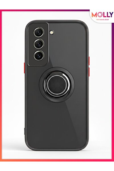 Molly Samsung Galaxy S21 FE İçin Siyah Yüzüklü Kamera Korumalı Silikon Telefo...