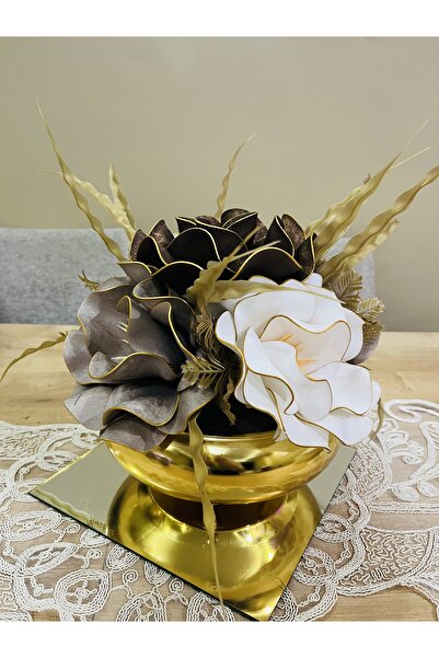 essacraft GOLD EVA ARANJMAN HEDİYELİK DEKORATİF ÇİÇEK-MDL18(AYNA DAHİL DEĞİLD...